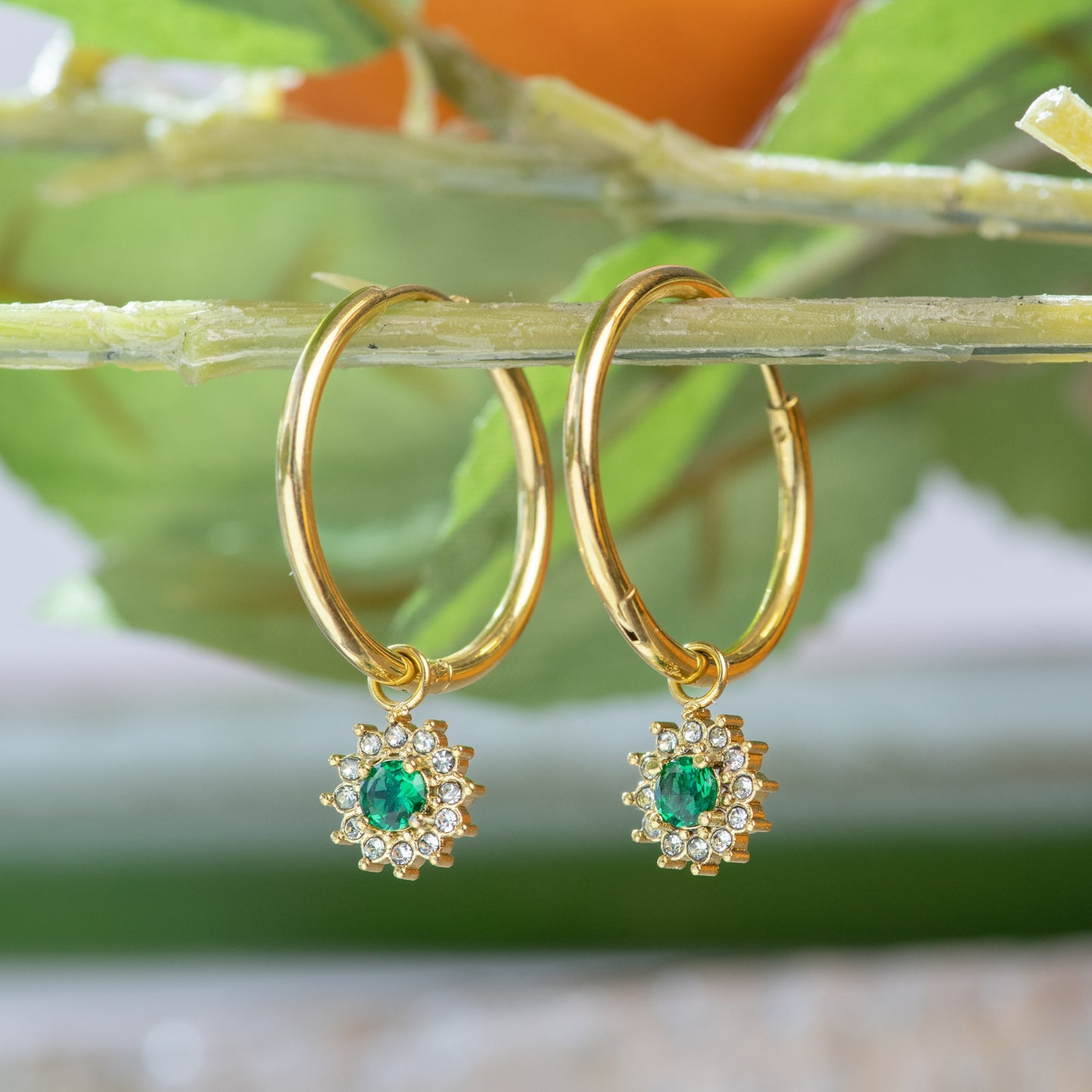 iXXXi Bijoux Créoles Charms Lucia Émeraude