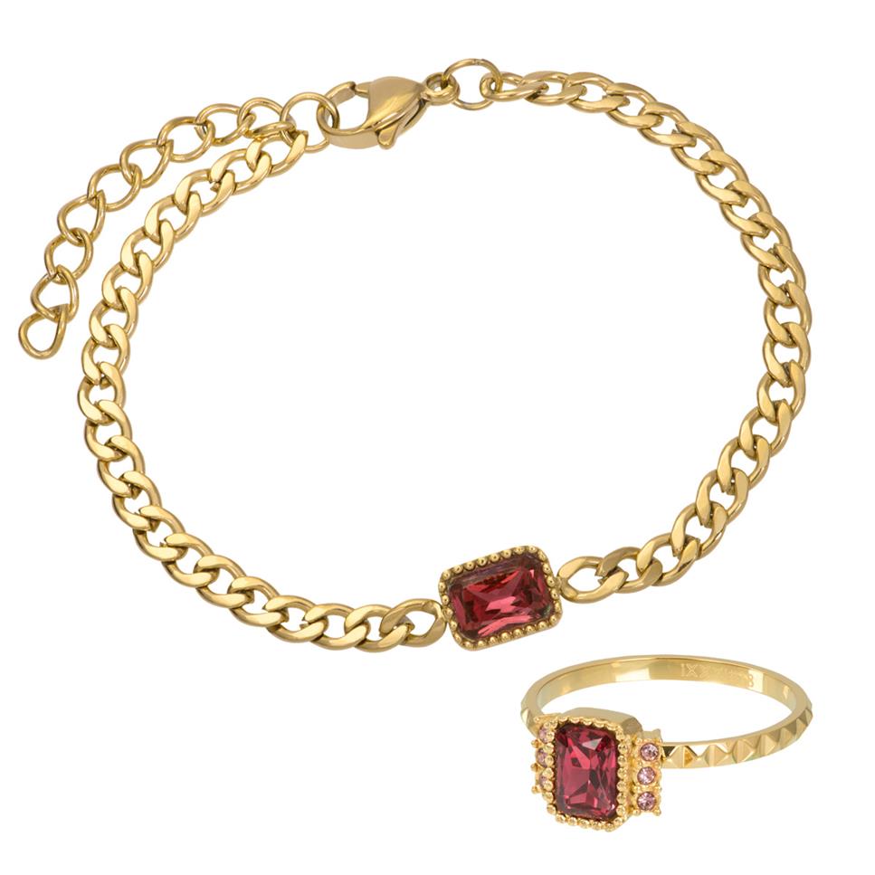 iXXXi Jewelry Fame Classic Miracle ring set Gold/Pink