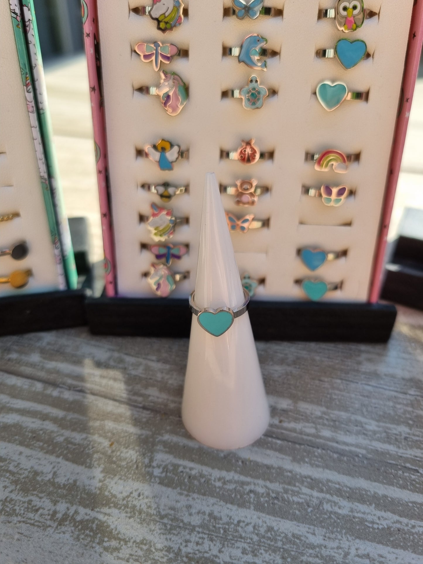 Kidz Heart Turquoise Acier Brillant