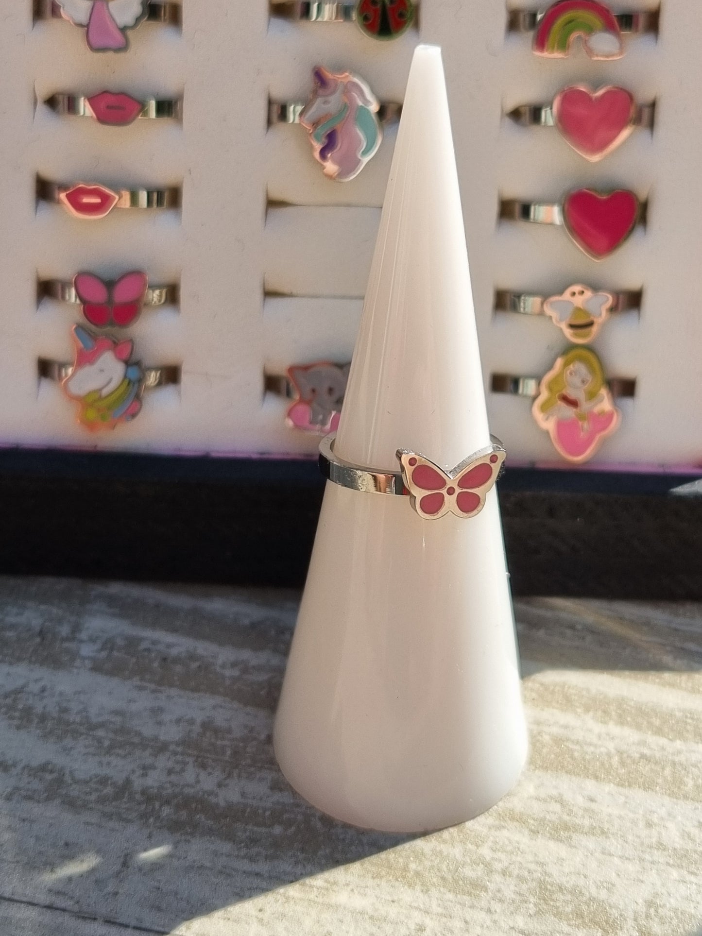 Kidz Papillon Rose Acier Brillant