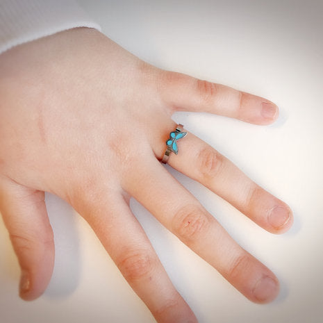 Kidz Papillon Bleu Acier Brillant