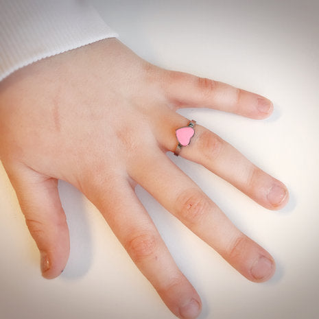 Kidz Coeur Rose Acier Brillant