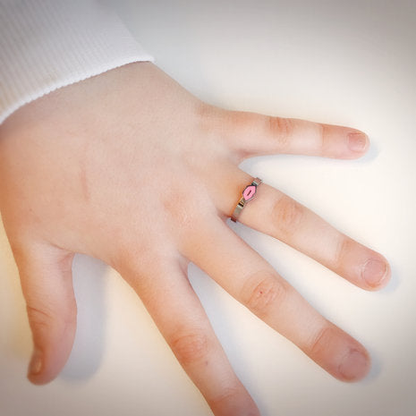 Kidz Kiss Rose Acier Brillant