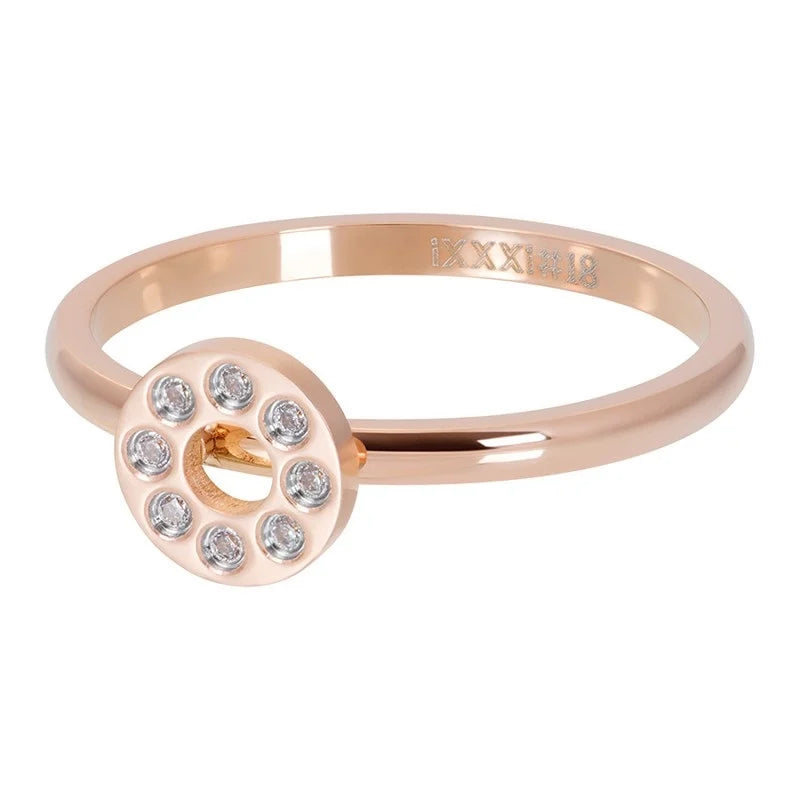 Bague iXXXi composite Cercles Plats Or Rose