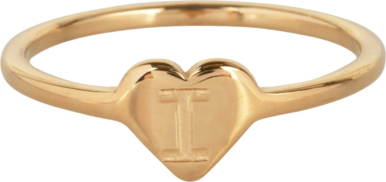 Charmins Gouden heart Letter I