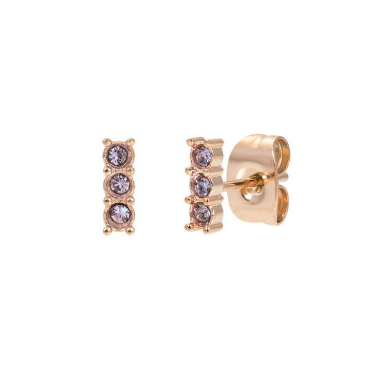 Clous d'Oreilles iXXXi Triple Pierre Tanzanite Rosé