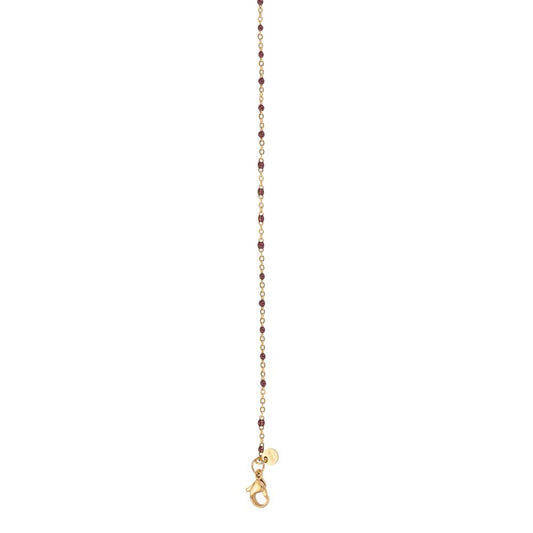 Collier bijoux iXXXi 1mm perles marron