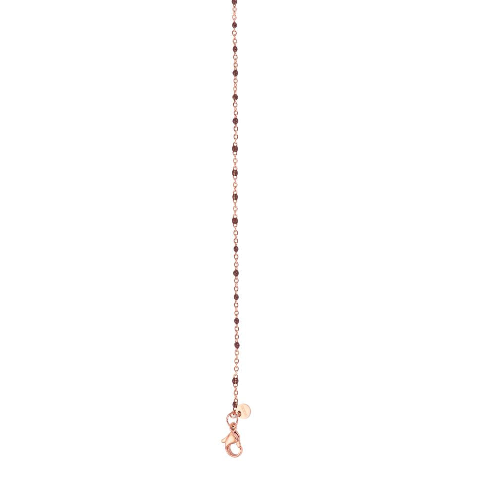 Collier bijoux iXXXi 1mm perles marron